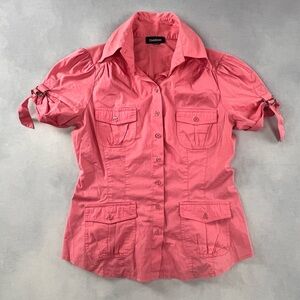 Bebe button up short sleeve shirt y2k